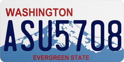 WA license plate ASU5708