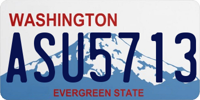 WA license plate ASU5713