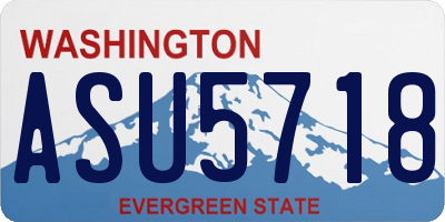 WA license plate ASU5718