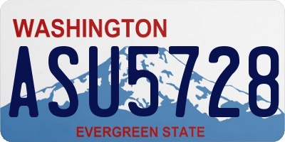 WA license plate ASU5728