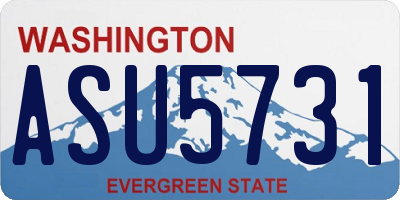 WA license plate ASU5731