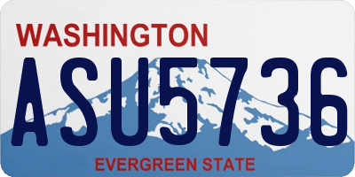 WA license plate ASU5736