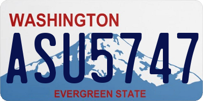 WA license plate ASU5747