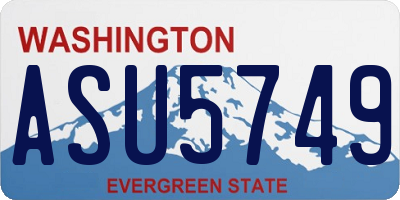 WA license plate ASU5749