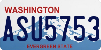 WA license plate ASU5753