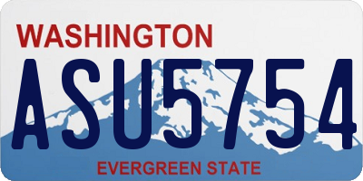 WA license plate ASU5754