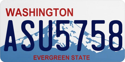 WA license plate ASU5758