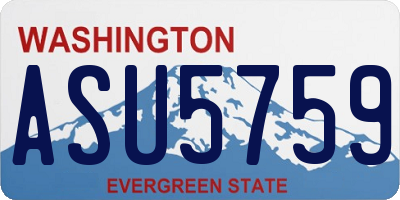 WA license plate ASU5759