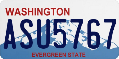 WA license plate ASU5767