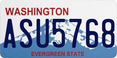 WA license plate ASU5768
