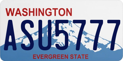 WA license plate ASU5777