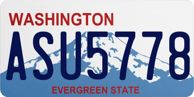 WA license plate ASU5778