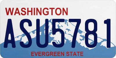 WA license plate ASU5781