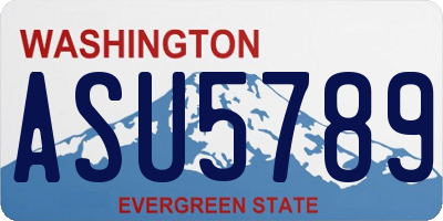 WA license plate ASU5789