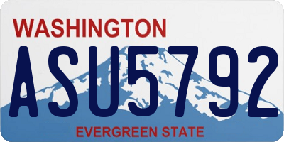 WA license plate ASU5792