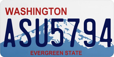 WA license plate ASU5794