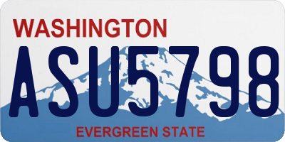 WA license plate ASU5798