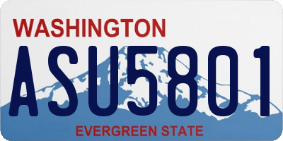 WA license plate ASU5801