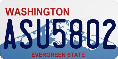 WA license plate ASU5802