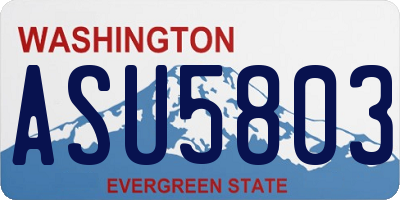 WA license plate ASU5803