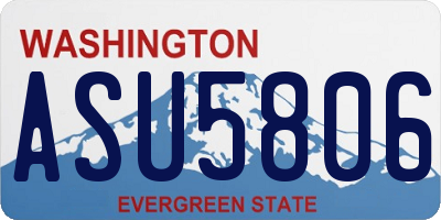 WA license plate ASU5806