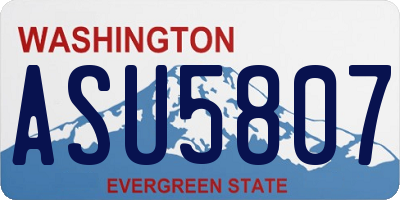 WA license plate ASU5807