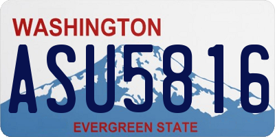 WA license plate ASU5816