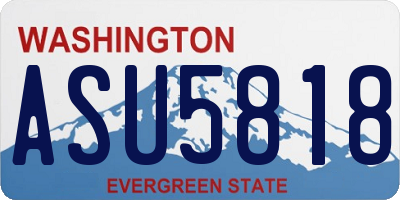 WA license plate ASU5818