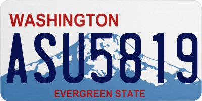 WA license plate ASU5819