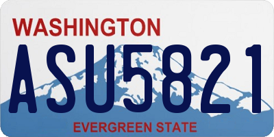 WA license plate ASU5821