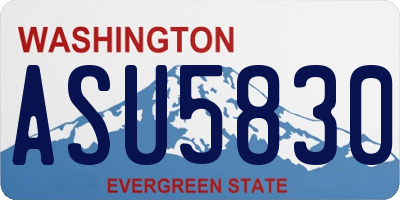 WA license plate ASU5830