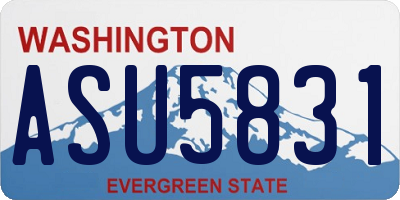WA license plate ASU5831