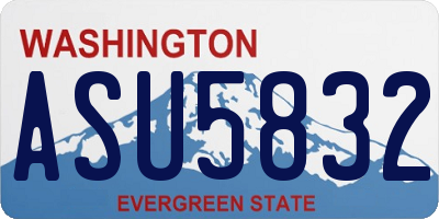 WA license plate ASU5832