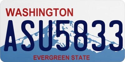 WA license plate ASU5833