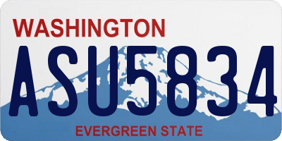 WA license plate ASU5834