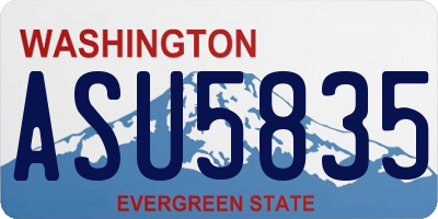 WA license plate ASU5835