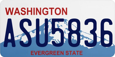 WA license plate ASU5836