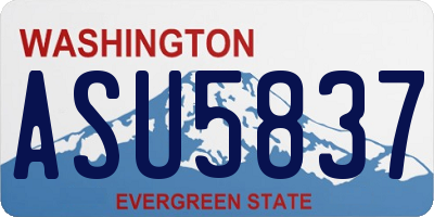 WA license plate ASU5837