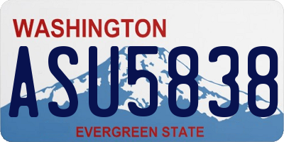 WA license plate ASU5838