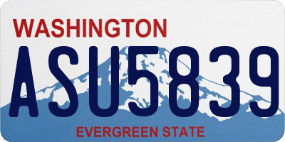 WA license plate ASU5839