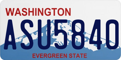 WA license plate ASU5840