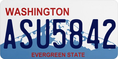 WA license plate ASU5842