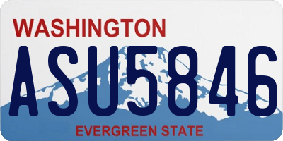 WA license plate ASU5846