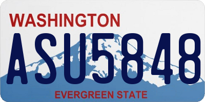 WA license plate ASU5848