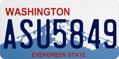 WA license plate ASU5849