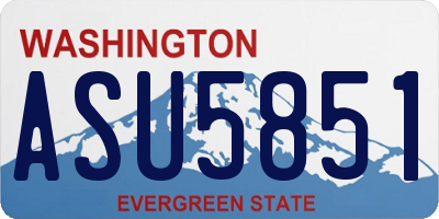 WA license plate ASU5851