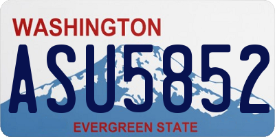 WA license plate ASU5852