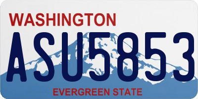 WA license plate ASU5853