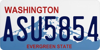 WA license plate ASU5854