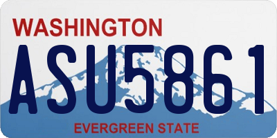 WA license plate ASU5861